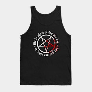 Blood Pentagram "Seize the day, while you are alive, for life is short" Tank Top